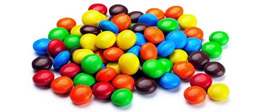 A pile of colored candy.