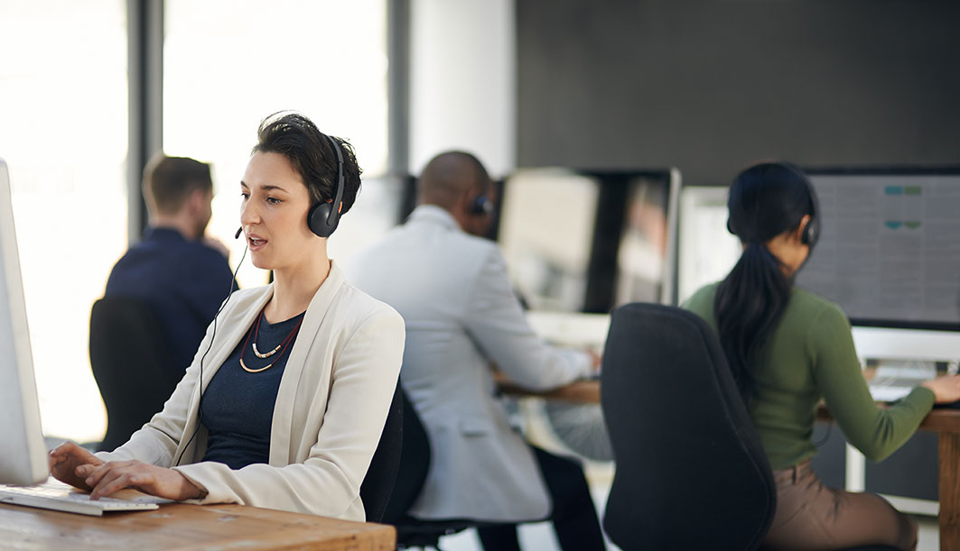 An office call center