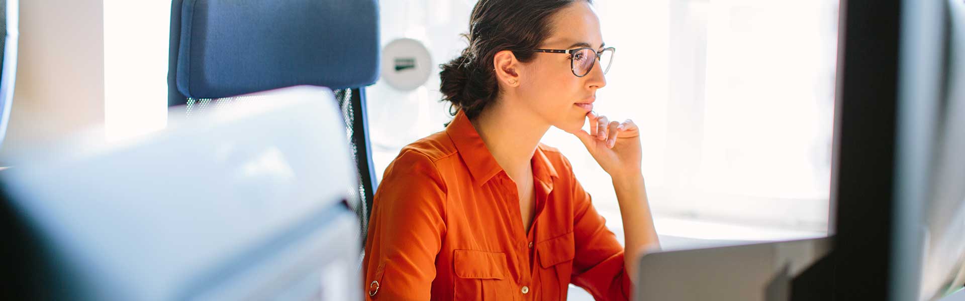 woman working at a computer