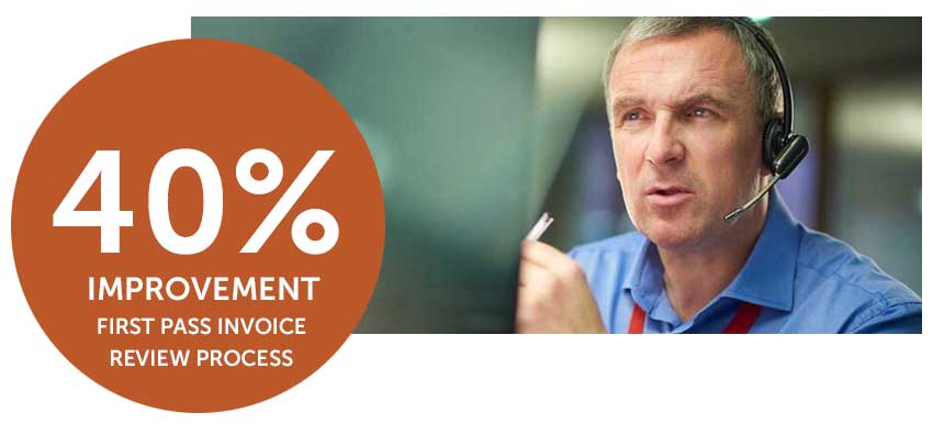 40 percent improvement first pass invoice review process