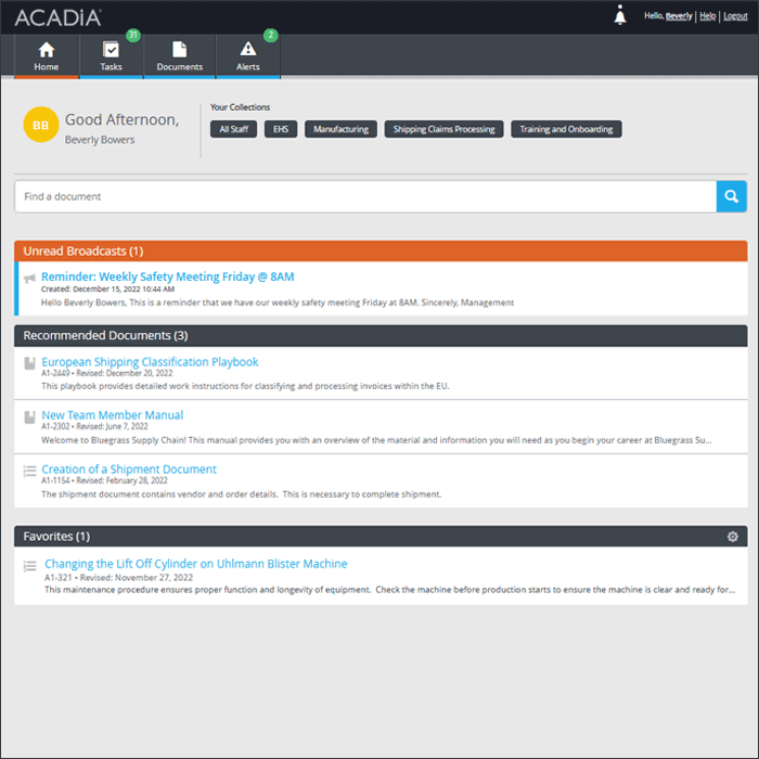 Acadia performance platform connects teams