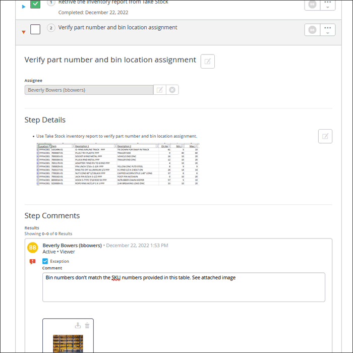 Employee feedback in Acadia work instructions